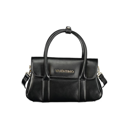 Handbag by Mario Valentino for women in polyethylene black features an refined silhouette, showcasing a secure snap & zipper, ample built-in-compartments & internal-pockets, and versatile shoulder-strap, handle & adjustable-strap for a sophisticated refined aesthetic.