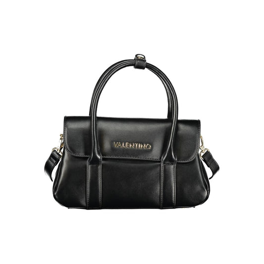 Handbag by Mario Valentino for women in polyethylene black features an refined silhouette, showcasing a secure snap & zipper, ample built-in-compartments & internal-pockets, and versatile shoulder-strap, handle & adjustable-strap for a sophisticated refined aesthetic.