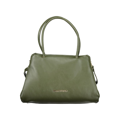 Handbag by Mario Valentino for women in polyethylene green features a signature silhouette, showcasing a secure snap & zipper and signature document-holder, external-pockets & internal-pockets with versatile shoulder-strap, adjustable-strap & handle for a sophisticated look.