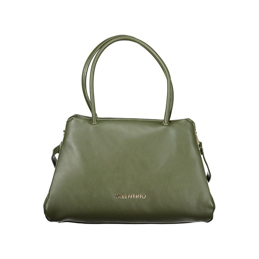 Handbag by Mario Valentino for women in polyethylene green features a signature silhouette, showcasing a secure snap & zipper and signature document-holder, external-pockets & internal-pockets with versatile shoulder-strap, adjustable-strap & handle for a sophisticated look.