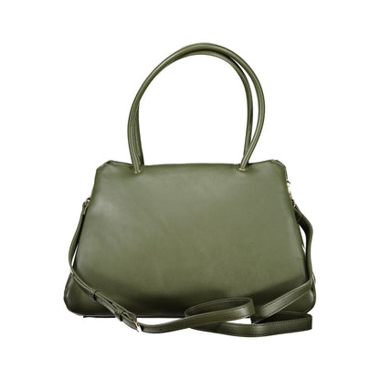 Handbag by Mario Valentino for women in polyethylene green features a ornamental silhouette, showcasing a secure snap & zipper, ample document-holder, external-pockets & internal-pockets, and ornamental shoulder-strap, adjustable-strap & handle for a sophisticated look.