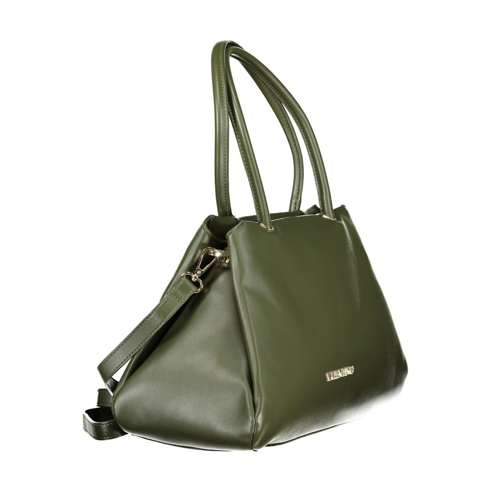 This Handbag by Mario Valentino for women in polyethylene and green presents a sculptural silhouette featuring a secure snap & zipper, ample document-holder, external-pockets & internal-pockets, and versatile shoulder-strap, adjustable-strap & handle for a sculptural finish.