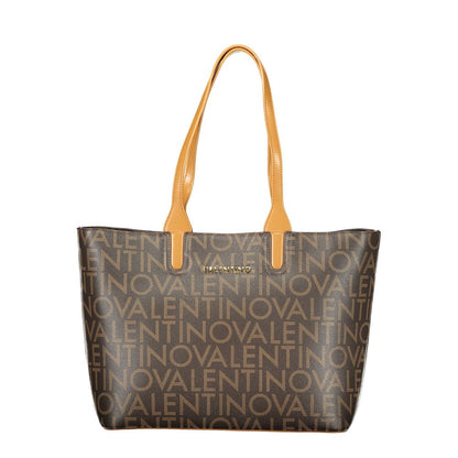 Handbag by Mario Valentino for women in polyethylene brown features an refined silhouette, showcasing a secure zipper, ample internal-pockets, and versatile handle for a sophisticated refined aesthetic.
