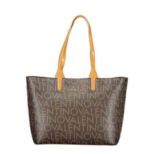 Handbag by Mario Valentino for women in polyethylene brown features an refined silhouette, showcasing a secure zipper, ample internal-pockets, and versatile handle for a sophisticated refined aesthetic.
