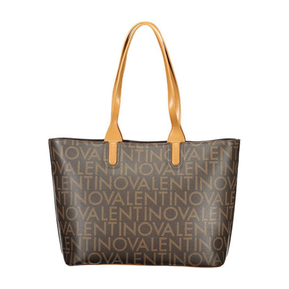 This Handbag by Mario Valentino for women in polyethylene and brown presents a sculptural silhouette featuring a secure zipper, ample internal-pockets, and versatile handle for a sculptural finish.