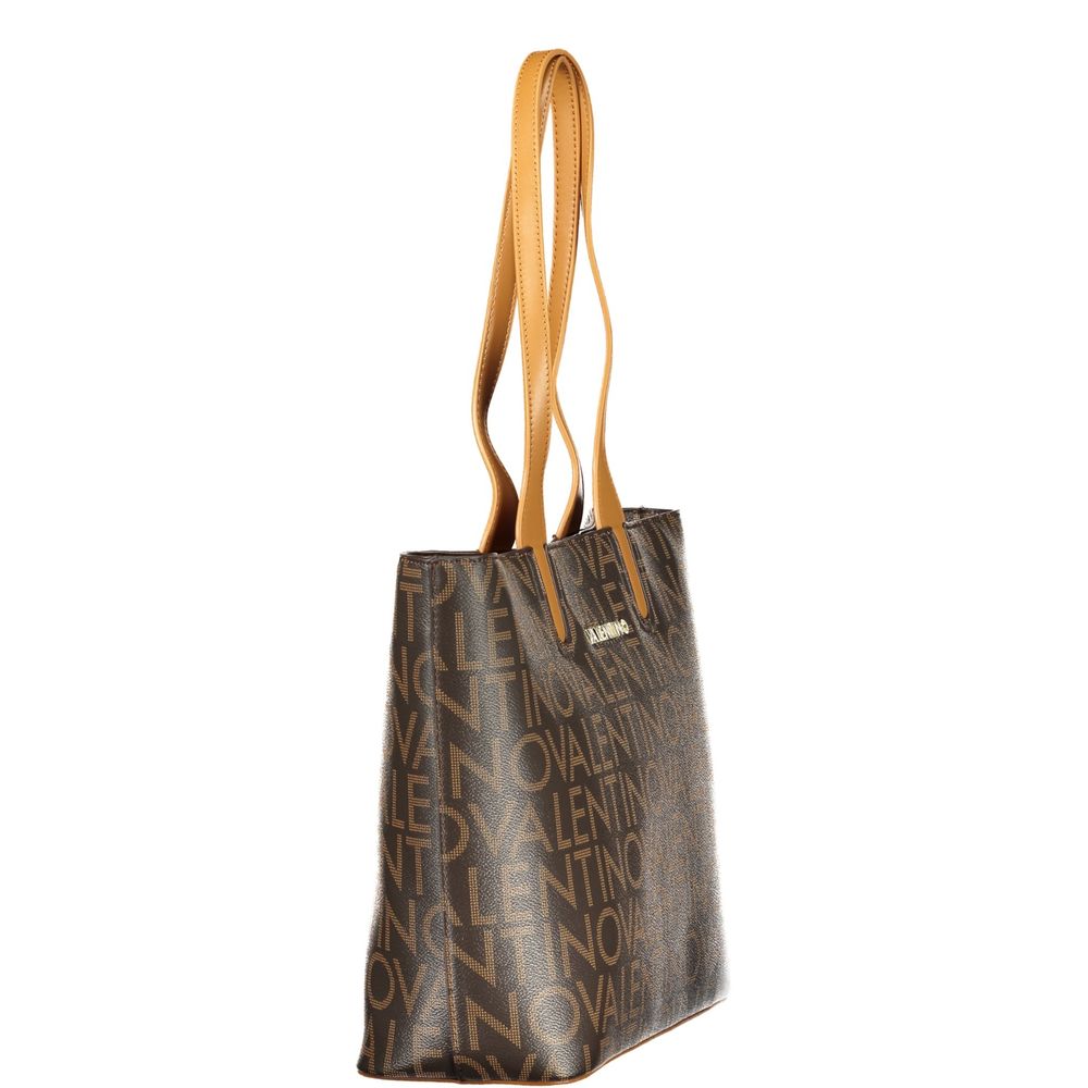 Handbag by Mario Valentino for women in polyethylene brown presents a ornamental silhouette, showcasing a secure zipper, ample internal-pockets, and versatile handle for a ornamental finish.