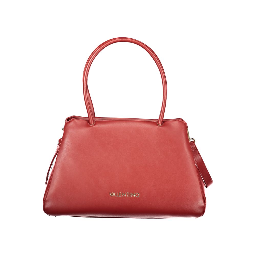 Handbag by Mario Valentino for women in polyethylene red features a signature silhouette, showcasing a secure snap & zipper and signature document-holder, external-pockets & internal-pockets with versatile shoulder-strap, adjustable-strap & handle for a sophisticated look.