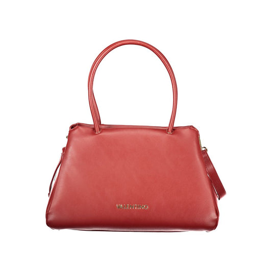 Handbag by Mario Valentino for women in polyethylene red features a signature silhouette, showcasing a secure snap & zipper and signature document-holder, external-pockets & internal-pockets with versatile shoulder-strap, adjustable-strap & handle for a sophisticated look.