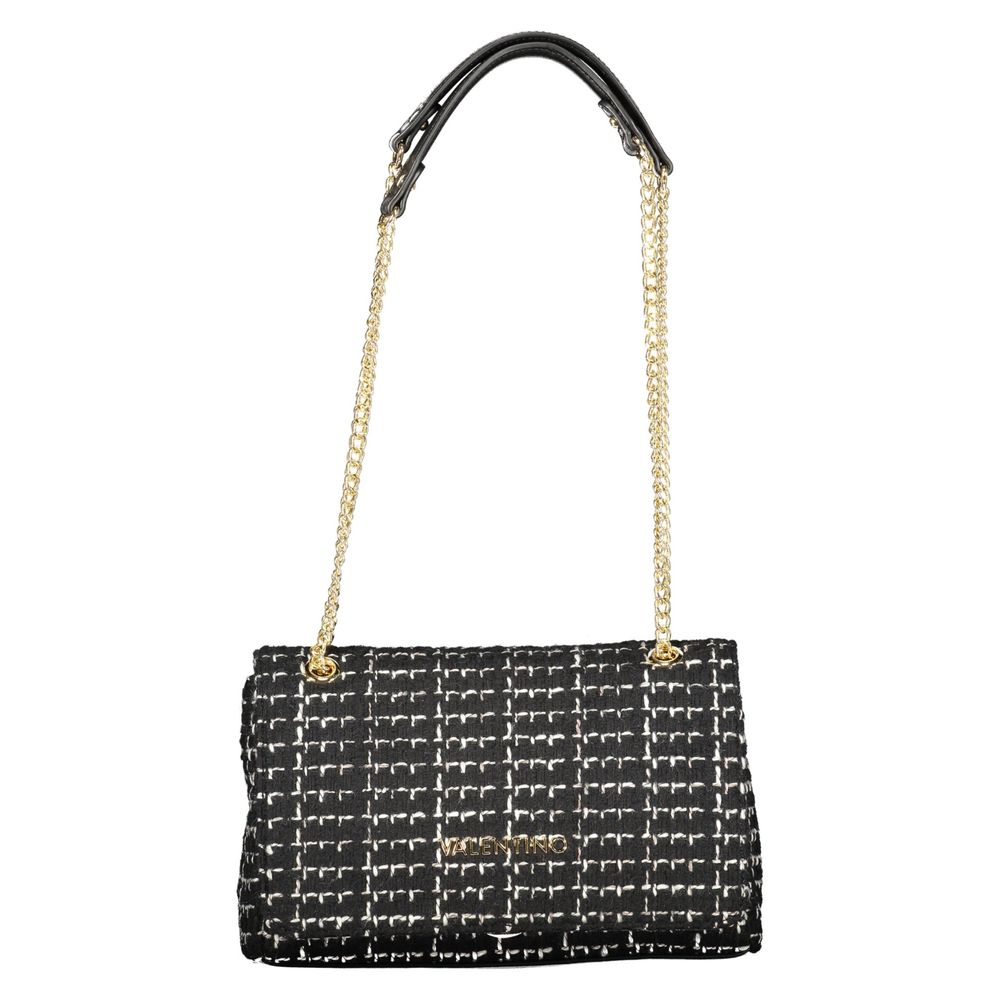 Shoulder Handbag by Mario Valentino for women in polyester black & signature presents a ornamental silhouette, showcasing a secure snap, ample internal-pockets, and versatile shoulder-strap & handle for a ornamental finish.