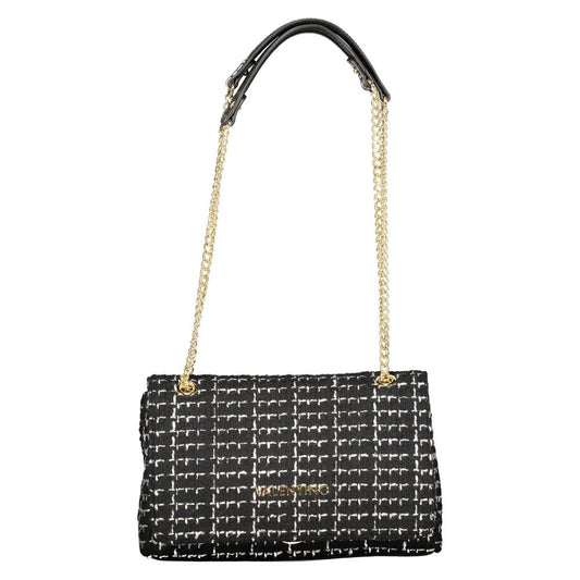 Shoulder Handbag by Mario Valentino for women in polyester black & signature presents a ornamental silhouette, showcasing a secure snap, ample internal-pockets, and versatile shoulder-strap & handle for a ornamental finish.