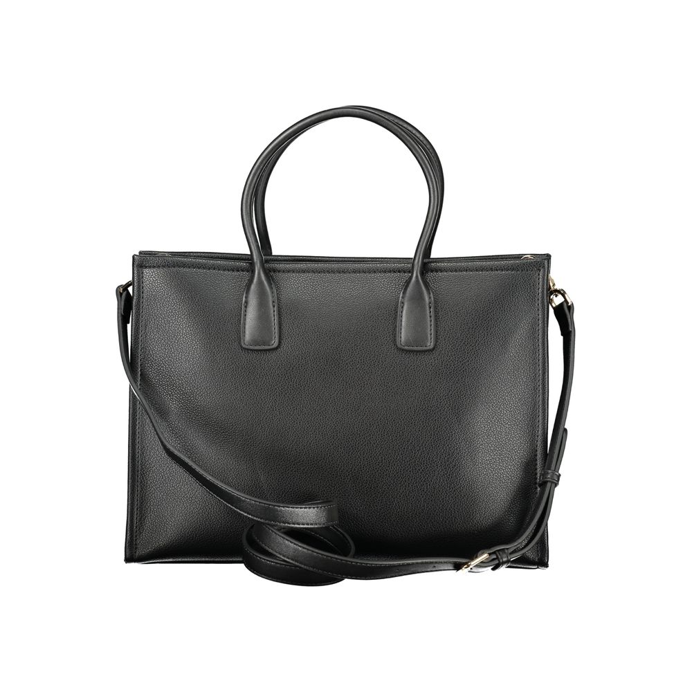 Mario Valentino Polyethylene Handbag - Black Signature Print Print