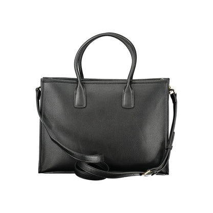 Mario Valentino Polyethylene Handbag - Black Signature Print Print
