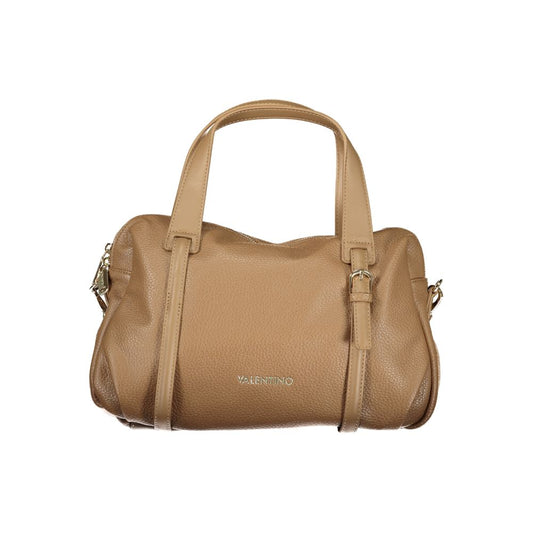 Handbag by Mario Valentino for women in polyethylene brown features a signature silhouette, showcasing a secure zipper and signature internal-pockets with versatile shoulder-strap, handle & adjustable-strap for a sophisticated look.
