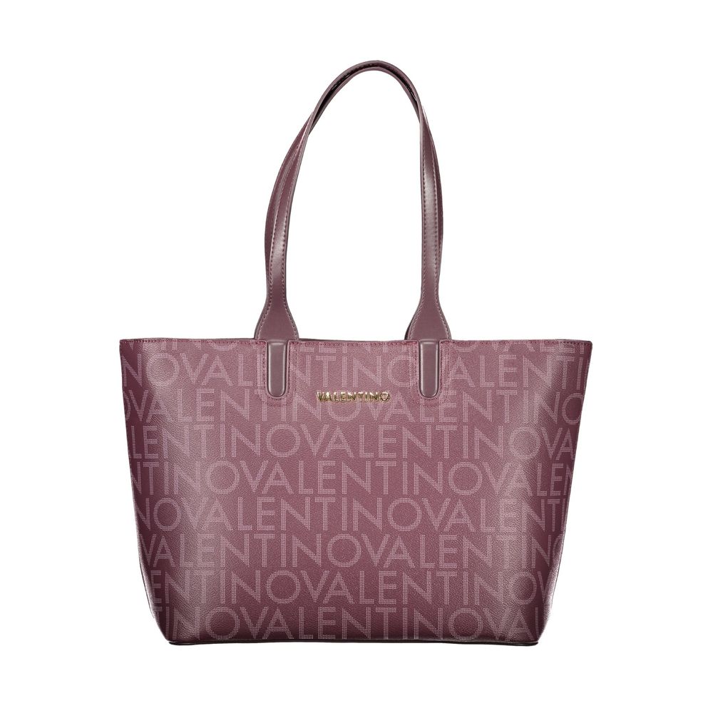 This Handbag by Mario Valentino for women in polyethylene and red presents a sculptural silhouette featuring a secure zipper, ample internal-pockets, and versatile handle for a sculptural finish.