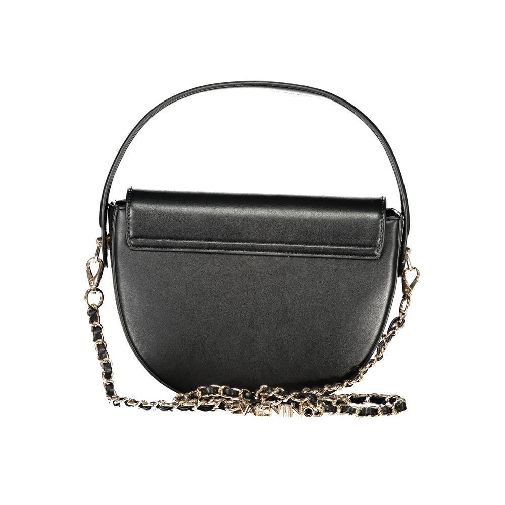 Handbag by Mario Valentino for women in polyethylene leather black features a refined silhouette, showcasing a secure snap, organized internal-pockets, and versatile shoulder-strap, handle, adjustable-strap & detachable-strap for a refined finish.