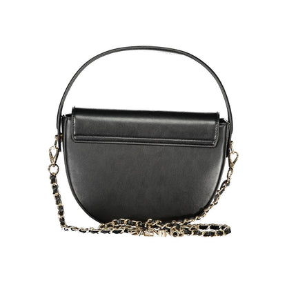 Handbag by Mario Valentino for women in polyethylene leather black features a refined silhouette, showcasing a secure snap, organized internal-pockets, and versatile shoulder-strap, handle, adjustable-strap & detachable-strap for a refined finish.