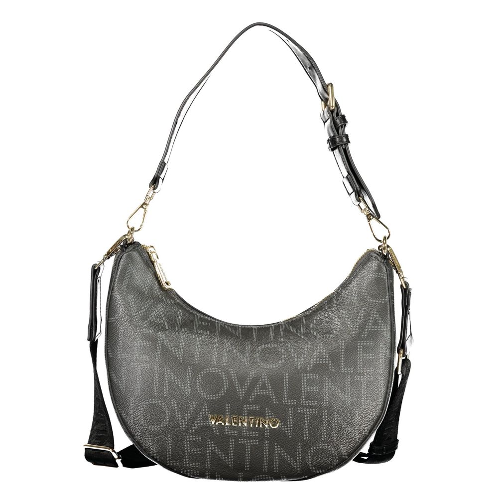 Handbag by Mario Valentino for women in polyethylene black & signature presents a ornamental silhouette, showcasing a secure zipper, ample internal-pockets, and versatile shoulder-strap, adjustable-strap & handle for a ornamental finish.
