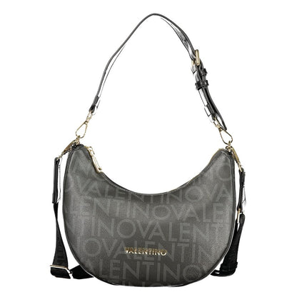 Handbag by Mario Valentino for women in polyethylene black & signature presents a ornamental silhouette, showcasing a secure zipper, ample internal-pockets, and versatile shoulder-strap, adjustable-strap & handle for a ornamental finish.