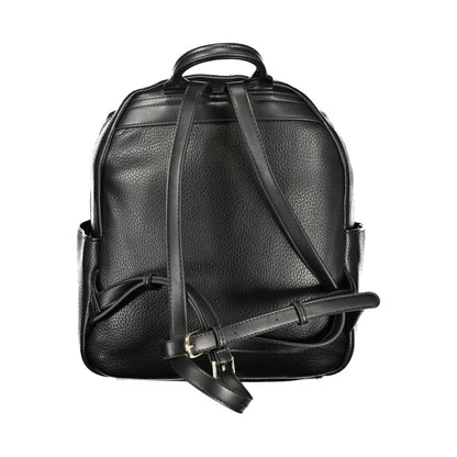 Backpack by Mario Valentino for women in polyethylene black features an stately silhouette from the Polyethylene Backpack range, with a secure zipper, ample built-in-compartments, external-pockets & internal-pockets, and versatile handle, backpack-strap & adjustable-strap.