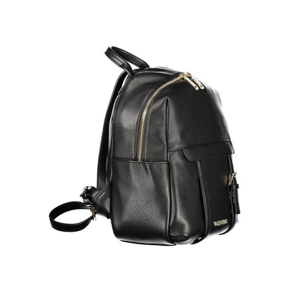 Backpack by Mario Valentino for women in polyethylene black features a refined silhouette, showcasing the Polyethylene Backpack design with a secure zipper, ample built-in-compartments, external-pockets & internal-pockets, and versatile handle, backpack-strap & adjustable-strap.