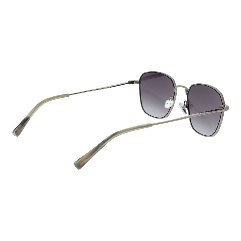 Sunglasses by Ted Baker for men in metal and gray featuring an opulent full-rim frame design with a sophisticated gunmetal coloured frame finish and high-performance gradient category-3-dark-tint lens.