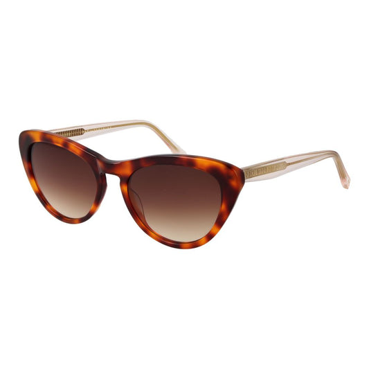 Sunglasses by Ted Baker for women in acetate multicolor features a sumptuous silhouette, showcasing a sumptuous full-rim cat-eye frame design in multicolor coloured frame with high-performance gradient category-3-dark-tint lens.