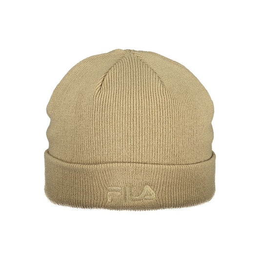 Beanie Hat by Fila for men in polyacrylic beige & white presents a urban-chic silhouette, artfully capturing the essence of the urban-chic Essence Heart Polyacrylic Beanie Hat design for a sophisticated look.