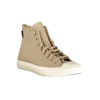 Athletic Sneakers by Converse for women in polyacrylic leather beige features an stately silhouette, showcasing the signature athletic style of the Women's Athletic Polyacrylic Leather Sneakers collection with a truly stately finish.