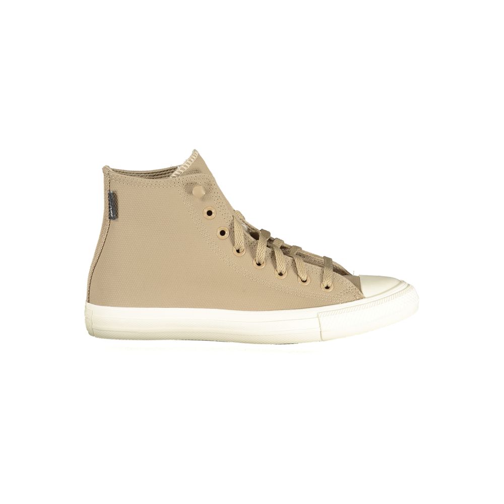 Athletic Sneakers Converse men polyester rubber leather beige featuring a avant-garde Men's High-Top Polyester Rubber Leather Athletic Sneakers design with a avant-garde high-top style for a refined finish.