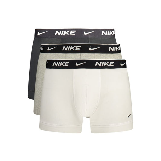 Underwear Boxer Shorts by Nike for men in stretch cotton gray, white & print presents a subtle silhouette as Men's Stretch Cotton Underwear Boxer Shorts, expertly tailored with a subtle fit for a premium look.