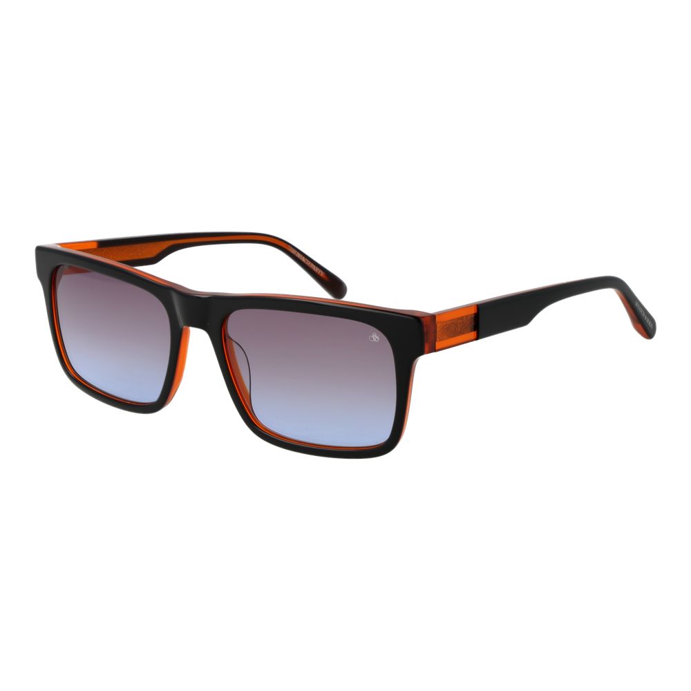 Sunglasses by Scotch & Soda for men in acetate black features an lustrous full-rim square frame design with black coloured frame detailing and gradient category-2-medium-tint lens for a lustrous aesthetic.
