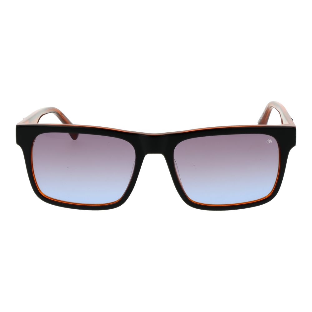 Sunglasses by Scotch & Soda for men in acetate black features a sumptuous silhouette, showcasing a sumptuous full-rim square frame design in black coloured frame with high-performance gradient category-2-medium-tint lens.