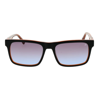 Sunglasses by Scotch & Soda for men in acetate black features a sumptuous silhouette, showcasing a sumptuous full-rim square frame design in black coloured frame with high-performance gradient category-2-medium-tint lens.