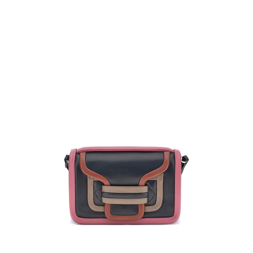 Large Shoulder Flap Bag by Pierre Hardy for women in bos taurus calf leather multicolor features a enviable silhouette, showcasing a secure flap, magnetic & button, ample single-compartment, and enviable shoulder-strap, handle & adjustable-strap for a enviable finish.