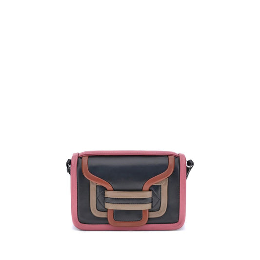 Large Shoulder Flap Bag by Pierre Hardy for women in bos taurus calf leather multicolor features a enviable silhouette, showcasing a secure flap, magnetic & button, ample single-compartment, and enviable shoulder-strap, handle & adjustable-strap for a enviable finish.