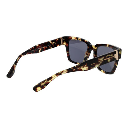 Sunglasses by Trussardi for men in acetate brown features a sumptuous silhouette, showcasing a sumptuous full-rim square frame design in brown coloured frame with high-performance non-polarized category-3-dark-tint lens.