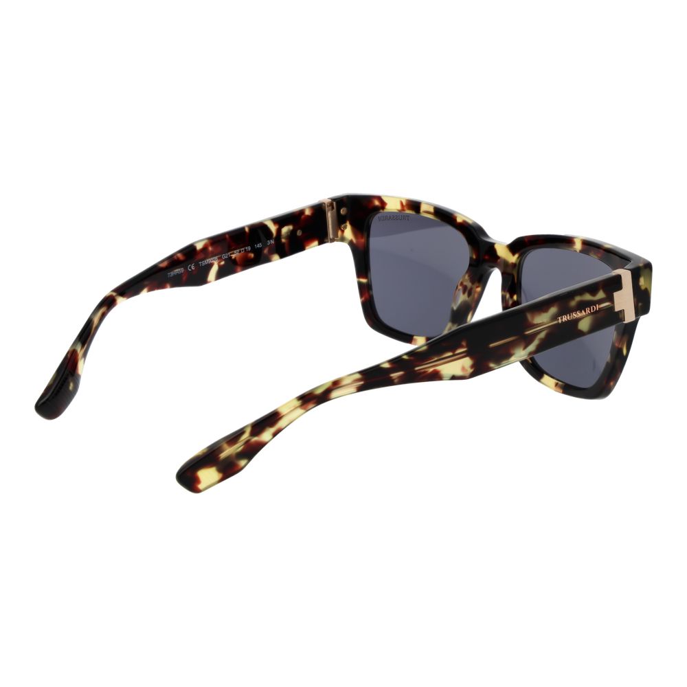 Sunglasses by Trussardi for men in and brown & gray presents a sumptuous silhouette, featuring brown coloured frame and full-rim square frame design with category-3-dark-tint lens for a sumptuous look.