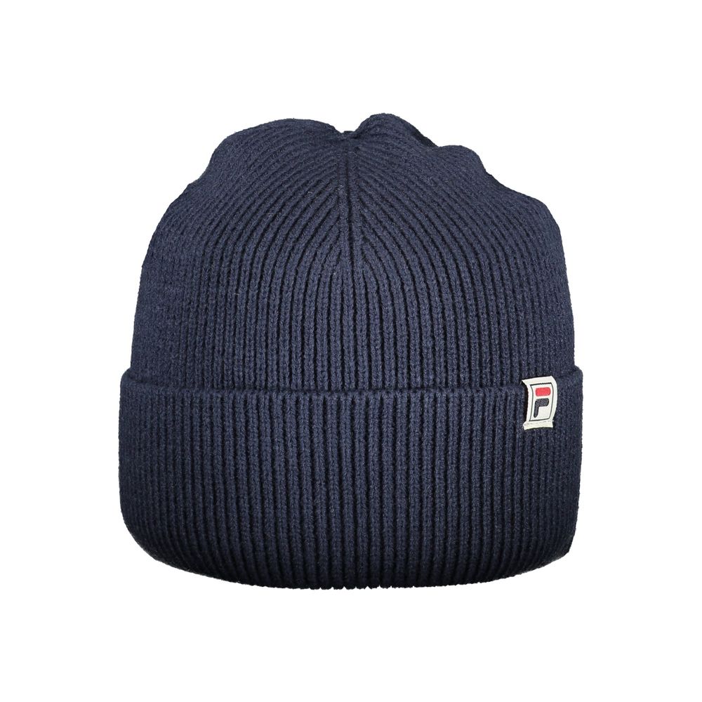 Beanie Hat by Fila for men in polyacrylic blue & signature features a distinguished knit construction, showcasing the sophisticated silhouette and distinguished finish of the Polyacrylic Beanie Hat.