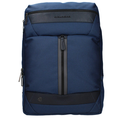 Backpack by Piquadro for men in fabric blue showcases an architectural Fabric Backpack design, featuring a secure , ample , and architectural backpack-strap & adjustable-strap for a sophisticated look.