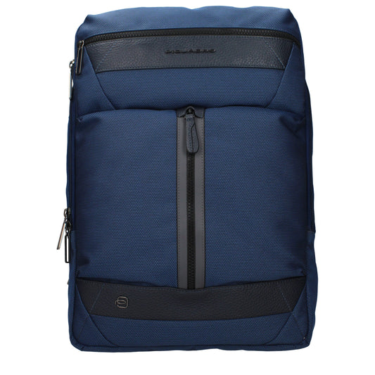 Backpack by Piquadro for men in fabric blue showcases an architectural Fabric Backpack design, featuring a secure , ample , and architectural backpack-strap & adjustable-strap for a sophisticated look.