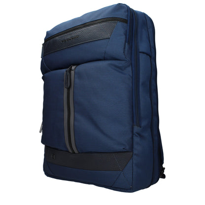 Backpack by Piquadro for men in fabric blue features a stately Fabric Backpack design, showcasing a secure , ample , and versatile backpack-strap & adjustable-strap for a stately finish.