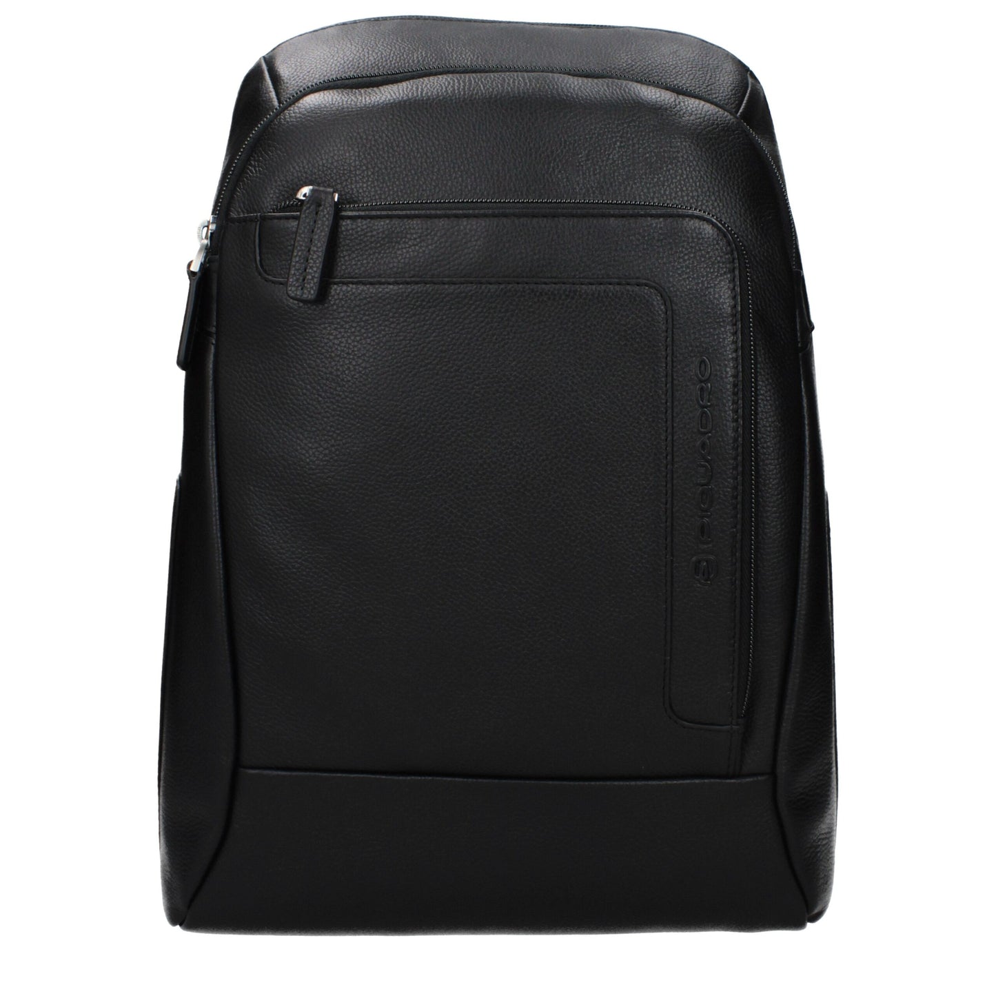 Backpack by Piquadro for men in leather black features a refined silhouette, showcasing the Leather Backpack design with a secure , ample , and versatile backpack-strap & adjustable-strap.