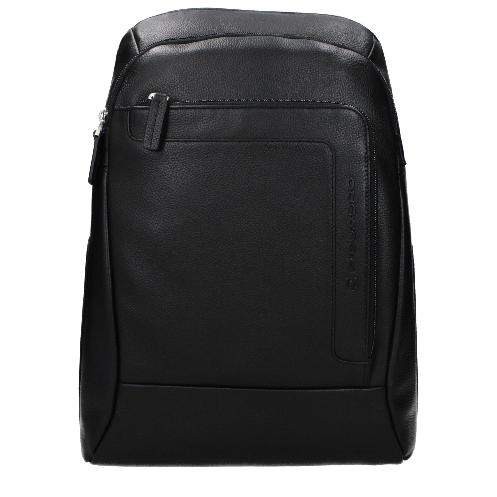 Backpack by Piquadro for men in leather black features a refined silhouette, showcasing the Leather Backpack design with a secure , ample , and versatile backpack-strap & adjustable-strap.