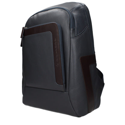 Backpack by Piquadro for men in leather gray showcases a stately Leather Backpack design, featuring a secure with stately and versatile backpack-strap & adjustable-strap.