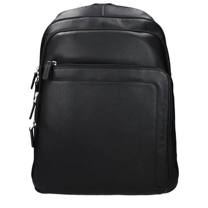 Backpack by Piquadro for men in leather black showcases an architectural Leather Backpack design, featuring a secure , ample , and architectural backpack-strap & adjustable-strap for a sophisticated look.