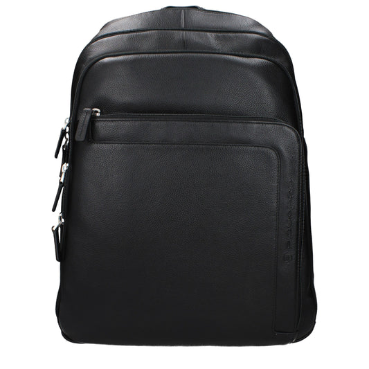 Backpack by Piquadro for men in leather black showcases an architectural Leather Backpack design, featuring a secure , ample , and architectural backpack-strap & adjustable-strap for a sophisticated look.