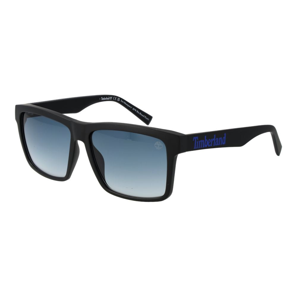 Sunglasses by Timberland for men in stainless steel black features a sumptuous silhouette, showcasing a sumptuous full-rim square frame design in black coloured frame with high-performance gradient category-2-medium-tint lens.