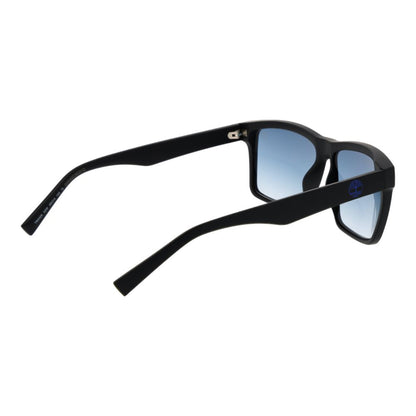 Sunglasses by Timberland for men in stainless steel black features an lustrous full-rim square frame design with black coloured frame detailing and gradient category-2-medium-tint lens for a lustrous aesthetic.