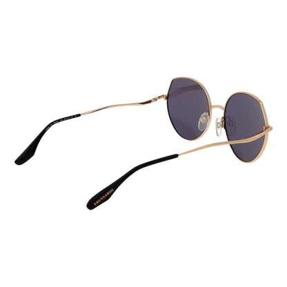 This Sunglasses by Trussardi for women in metal black presents a sumptuous silhouette, showcasing a sumptuous full-rim round frame design in black coloured frame and high-performance non-polarized category-3-dark-tint lens.