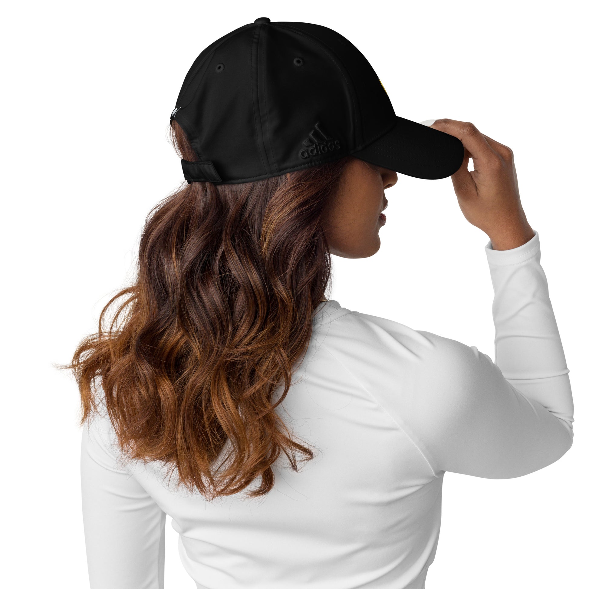 Club Amber Basketball Kilkenny Adidas Dad Hat - Designed by Moon Behind The Hill Available to Buy at a Discounted Price on Moon Behind The Hill Online Designer Discount Store